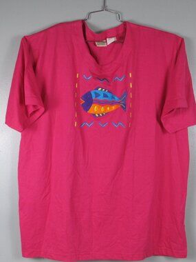 Plus Preferred Women’s Short Sleeve Rose Pink T-Shirt Blouse 22W Cotton Blend